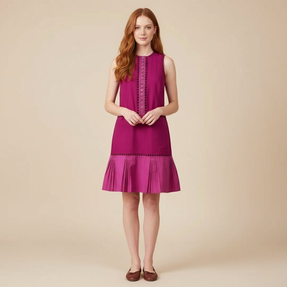 CATHERINE MALANDRINO Sleeveless Drop Waist Dress